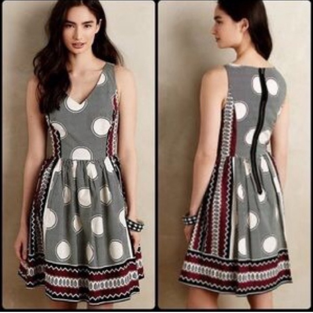 Anthropologie Maeve Moonsong Fit and Flare Boho Dress